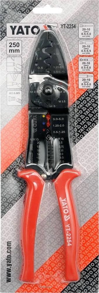 ⭐︎ Cleste sertizat conectori 250 mm lama 4mm Yato YT-2254 -